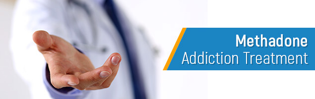 Methadone addiction treatment concept image.
