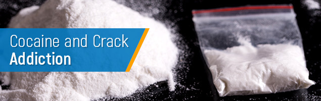 Cocaine and crack addiction concept image.