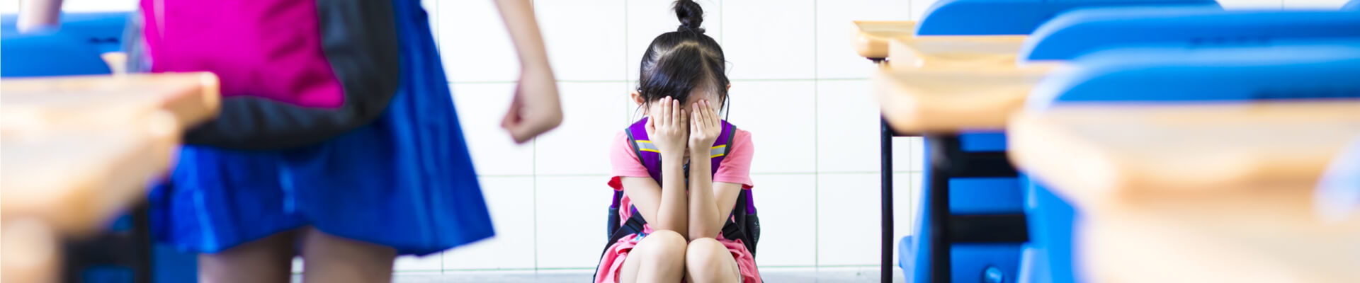 scared girl in the classroom