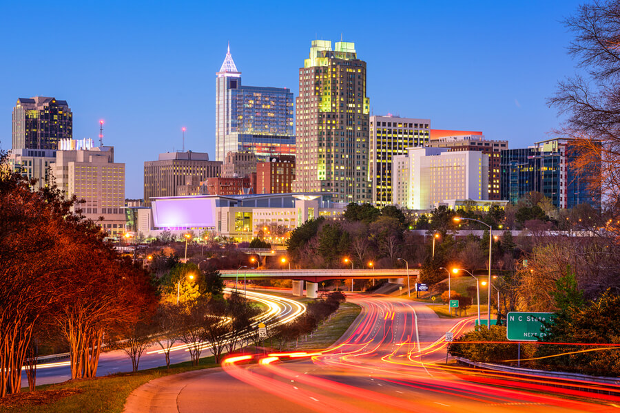 downtown in North Carolina, USA
