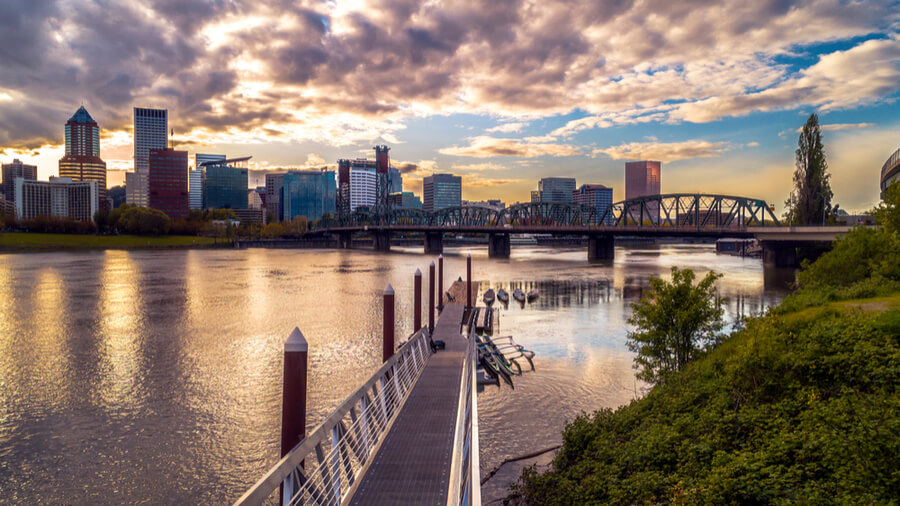 Portland Cityscape at Sunset