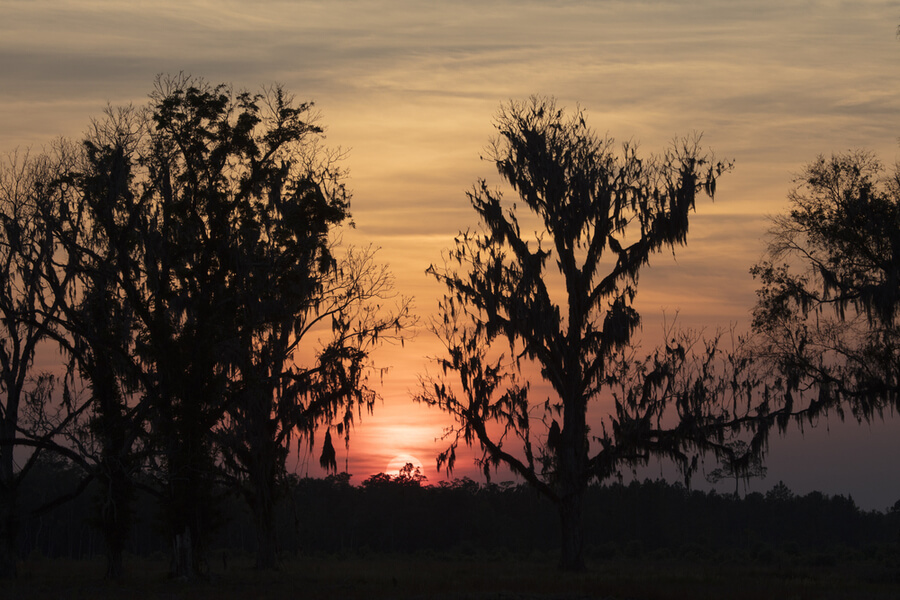 Sunset over Homerville Georgia, USa