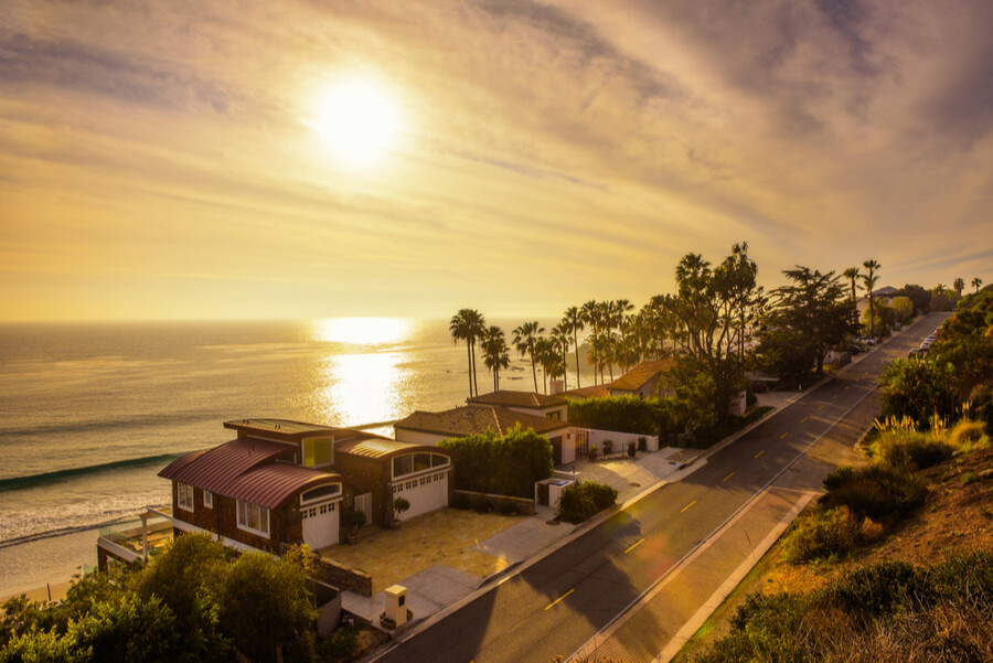 homes of Malibu beach near Los Angeles, California