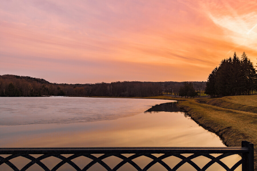 Lake in Utica, New York, USA
