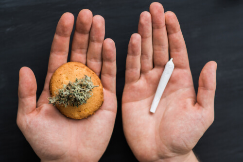 joint and marijuana cookie