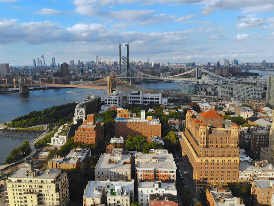 Aerial view of downtown Brooklyn