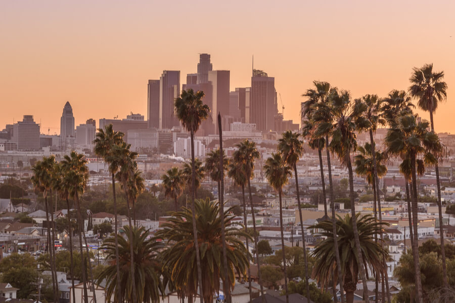 Beautiful sunset of Los Angeles