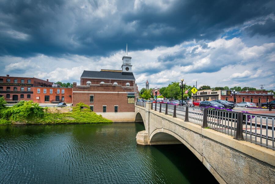 Bridge over the Nashua River, in Nashua, New Hampshire