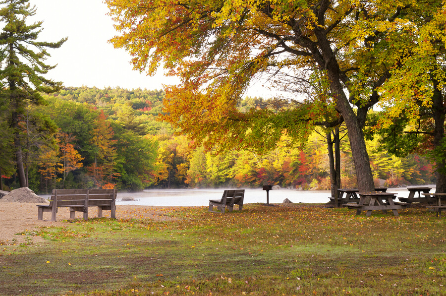 Burr Pond state park in Torrington, Connecticut
