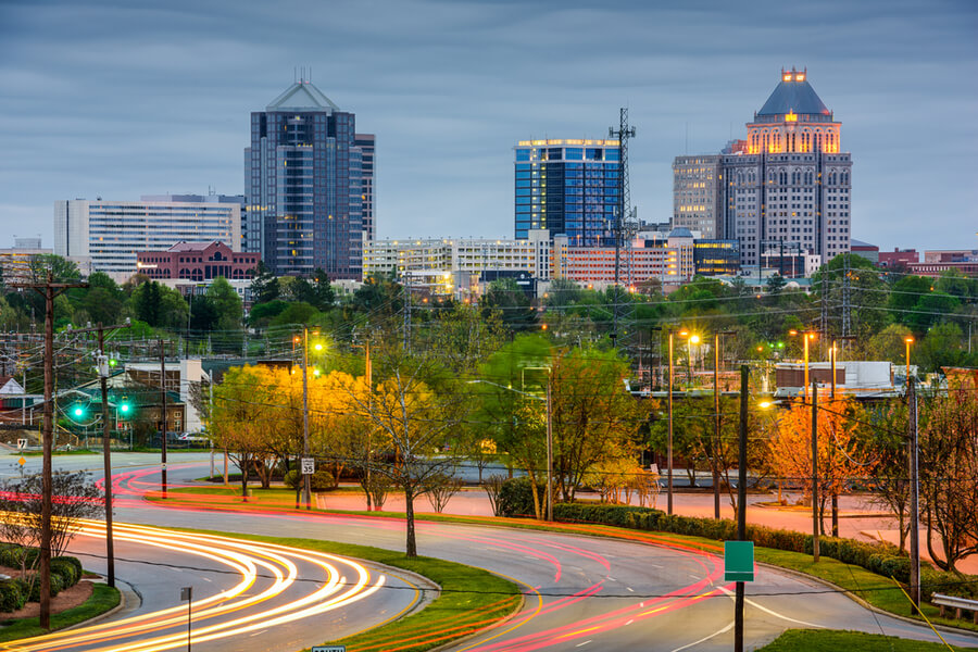 Greensboro, North Carolina, USA downtown