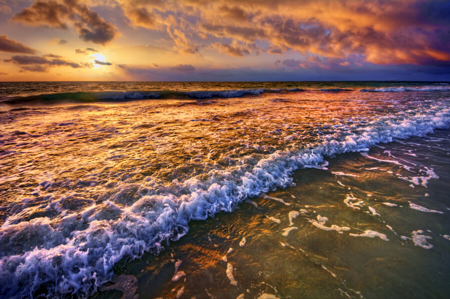 Magnificently colorful beach