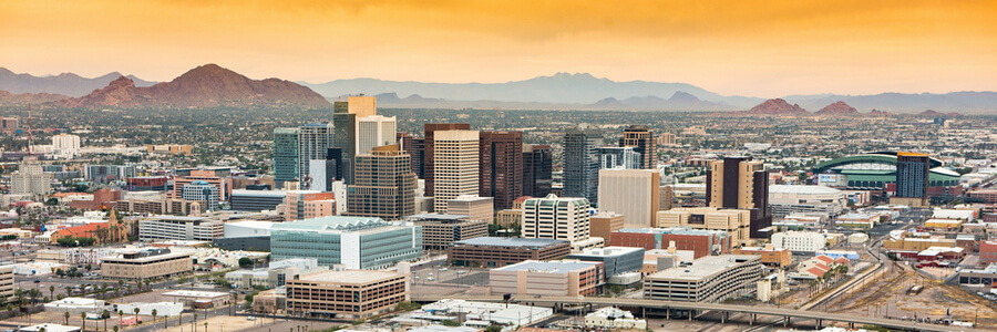 aerial view of the Phoenix, Arizona