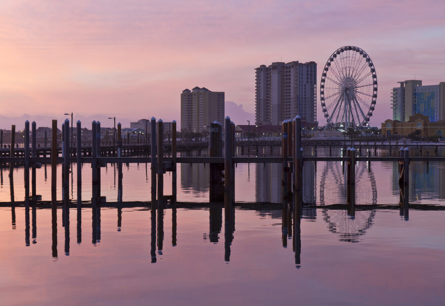 ferris wheel on Santa Rosa Sound in Pensacola Beach, Florida