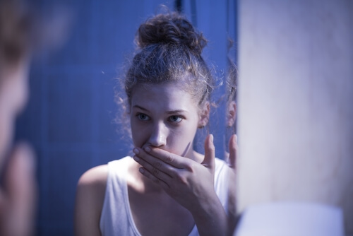 young girl with bulimia