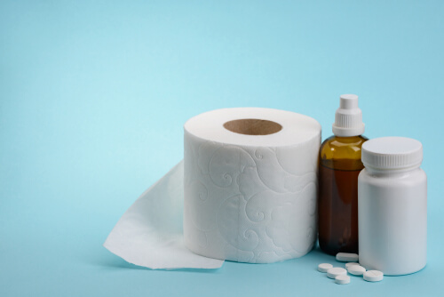 Toilet paper and medicine for opioid-induced constipation