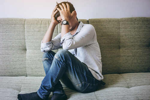 young man feeling depressed