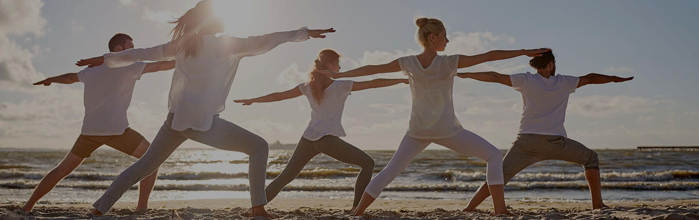 LGBTQ flags on building, horizontal