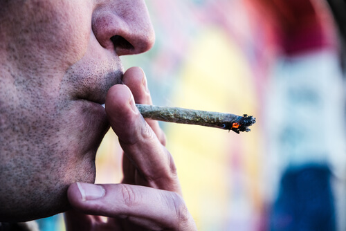 Man Smoking Weed Joint