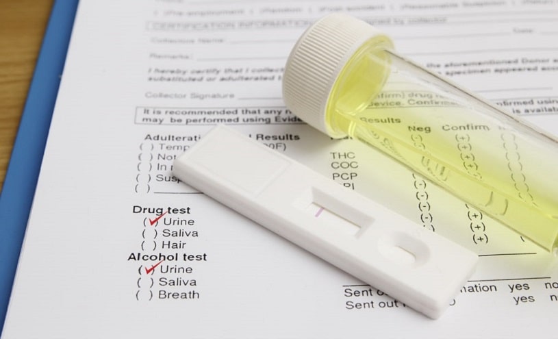 Urine drug test on meth.