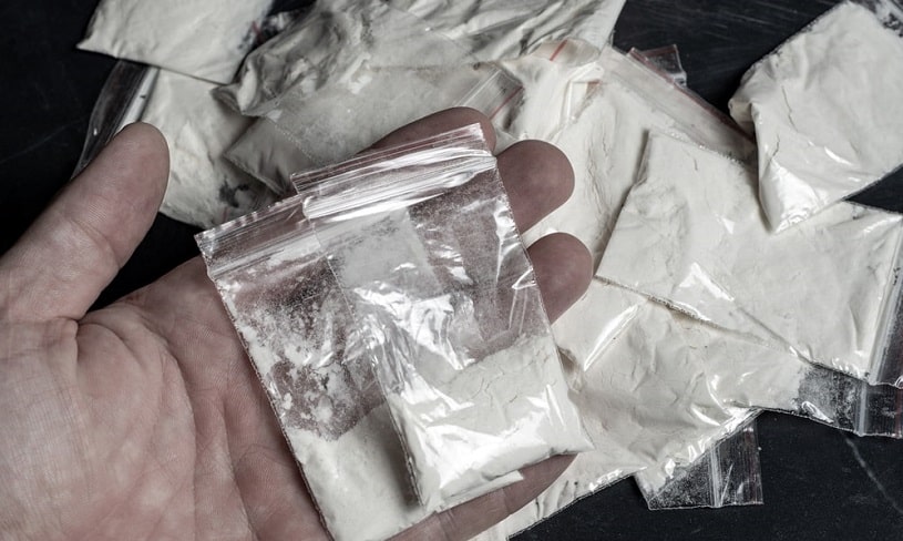 package of heroin powder.