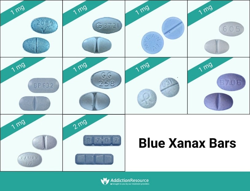 Blue Xanax bars.