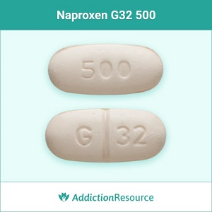 Naproxen G32 pill.