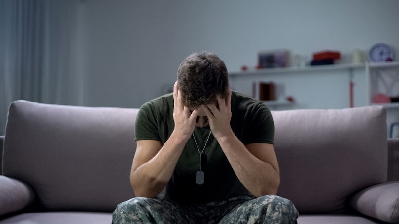 Male military suffering SUD and depression.