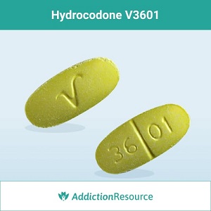 Hydrocodone V3601 pill.
