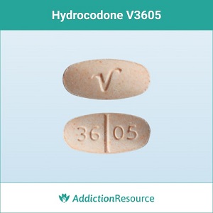 Hydrocodone V3605 pill.