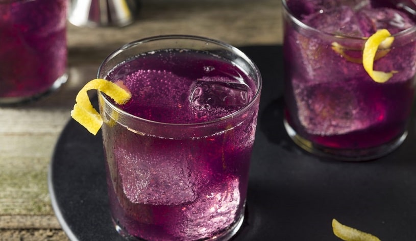 Purple drank with codeine in glasses.