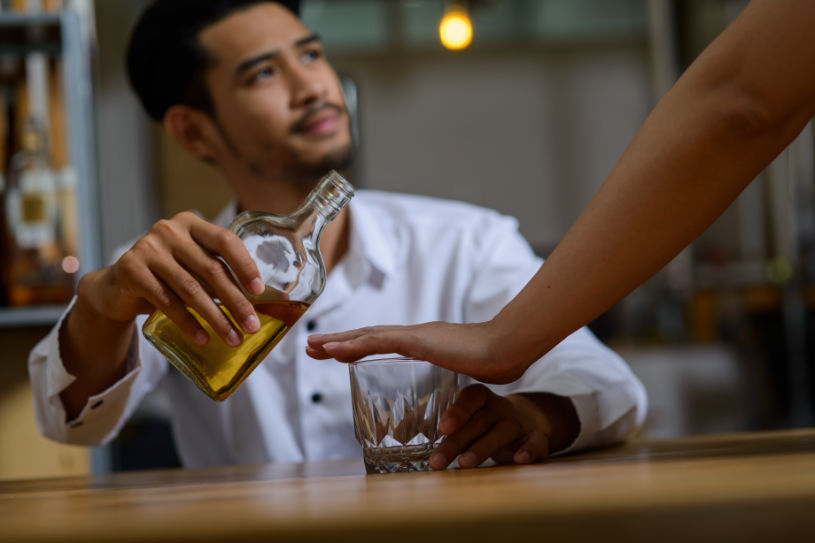 A man supports his friend to quit drinking.