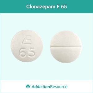 Clonazepam E65 pill.