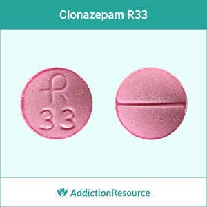 Clonazepam R33 pill.