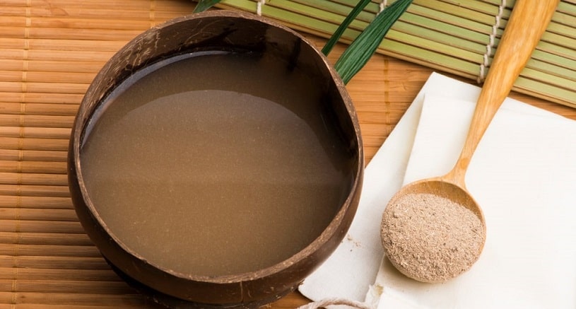 Kava drink made from the roots of the kava plant mixed with water.