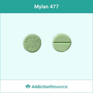 Mylan 477 green valiium pill.