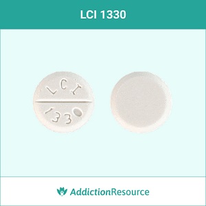 LCI 1330 white baclofen pill.