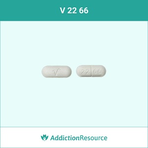 V 22 66 capsule-shaped pill.