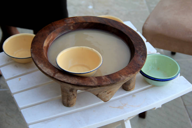 Cups with Kava tea.