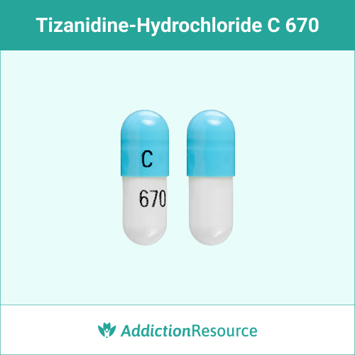tizanidine-hydrochloride Blue and white C 670 capsule