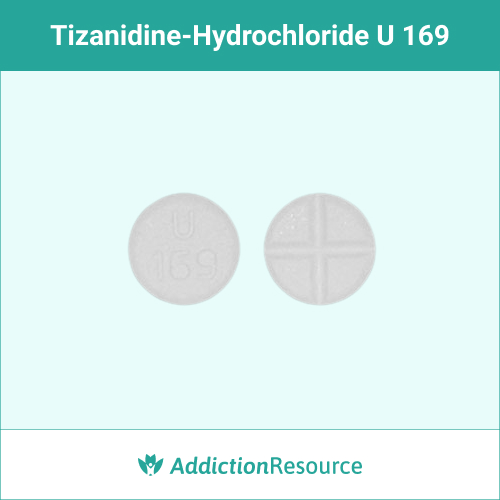 tizanidine-hydrochloride White U 169 pill