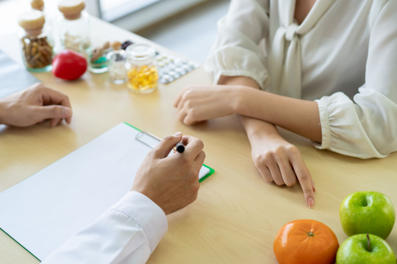 A woman asks a doctor about Trazodone and weight gain correlation.