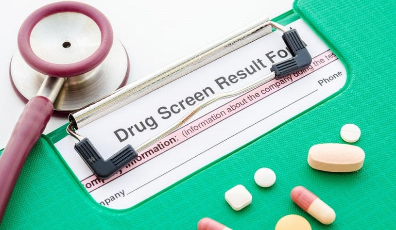 Drug screening results in a hospital.