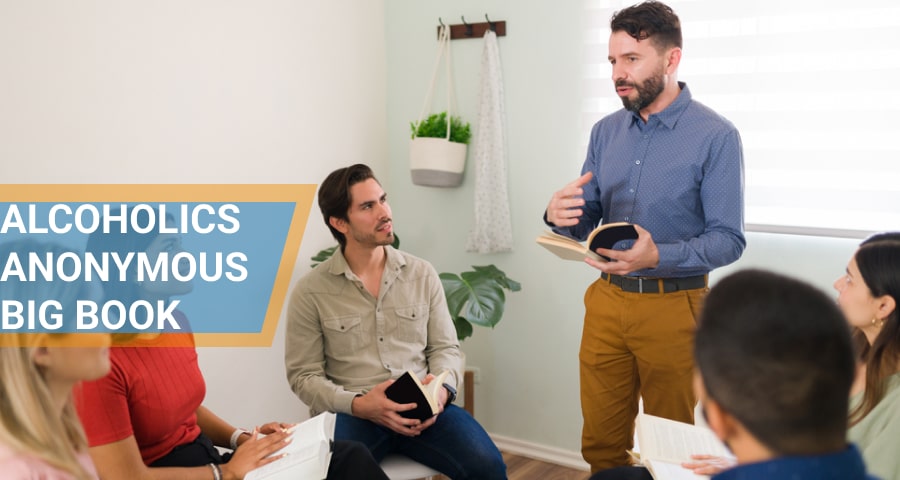 Man explains Alcoholics Anonymous Big Book.