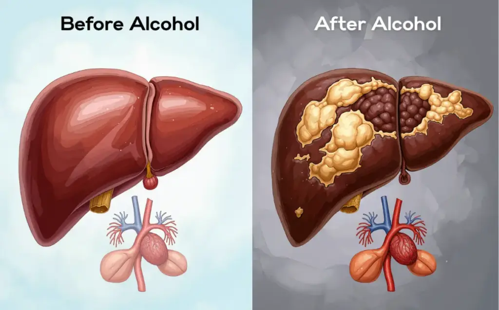 liver cirrhosis caused by alcohol