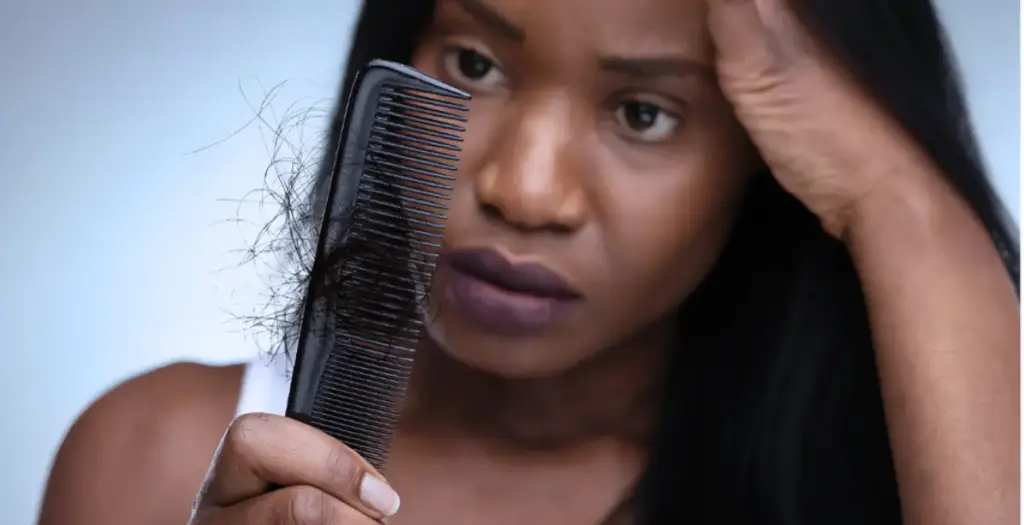 woman experiencing hair loss due to wellbutrin